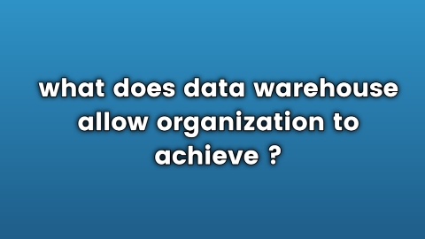 what-does-data-warehouse-allow-organization-to-achieve