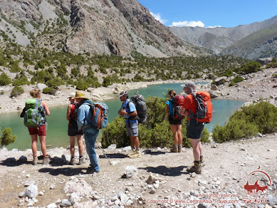 Trekking in Pamirs Fann Mountains