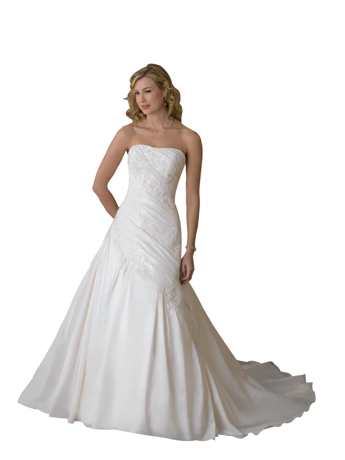 strapless wedding dresses with beading Strapless tulle mermaid trumpet wedding dress