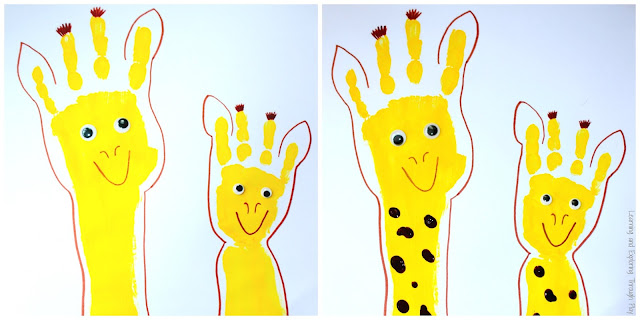 Hand Print Art - World Giraffe Day - Learning and Exploring Through Play