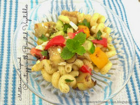 Cavatappi Pasta Roasted Vegetables fresh herbs feta