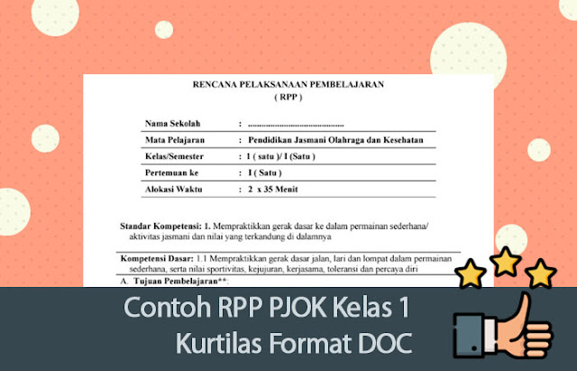 Contoh RPP PJOK Kelas 1 Kurtilas