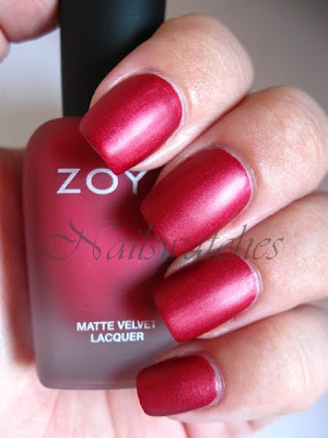 zoya posh red matte matte velvet collection fall 2010 nailswatches