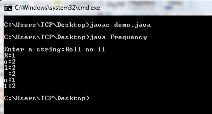 Check if the character is a letter and index of the character array doesn't equal to the end of the line that means, it is a word and set isword by true. Java Program To Count Frequency Of Each Character In A String The Crazy Programmer
