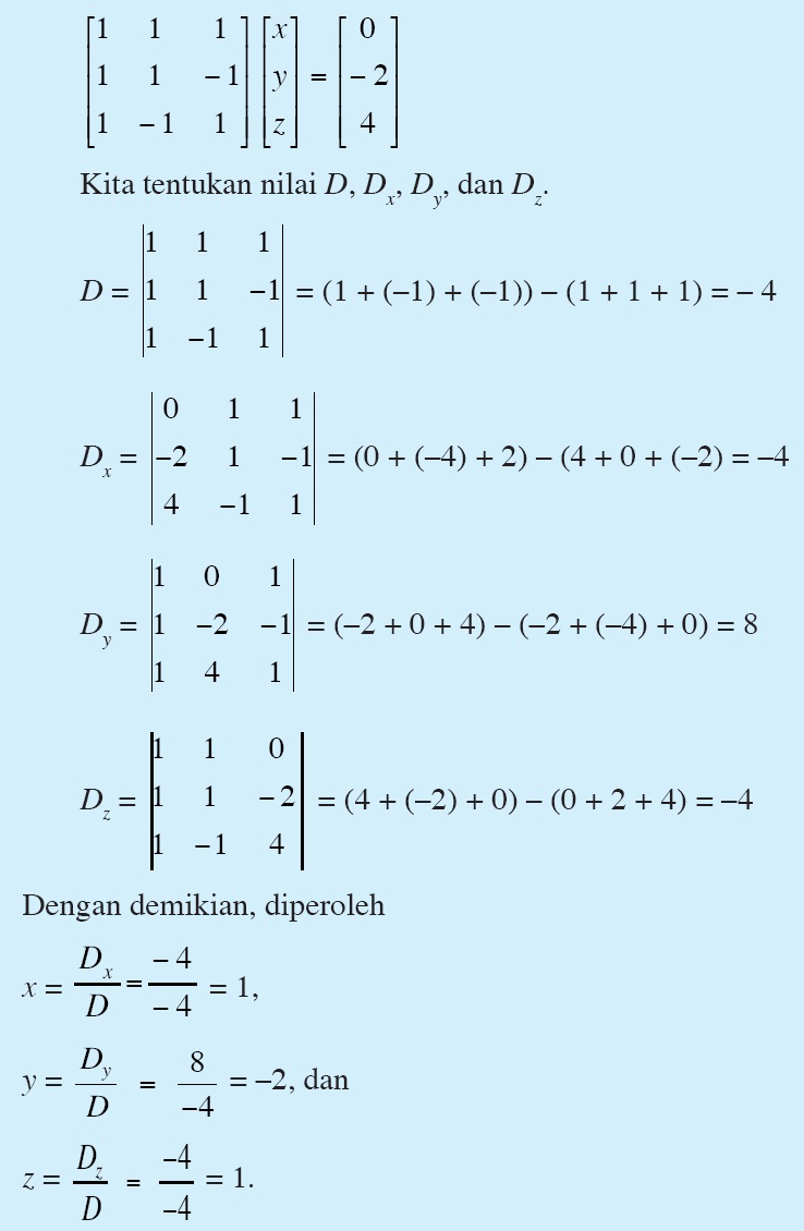 Cara Menyelesaikan Persamaan Linear 3 Variabel Dengan