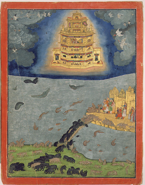 Pushpaka Vimana, Pahari art, Himachal Pradesh, India c. 1650 CE. San Diego Museum of Art.