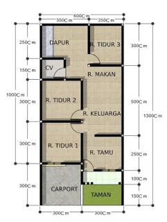Desain Rumah Sederhana 3 Kamar Lebar 6 Meter Desain Rumah