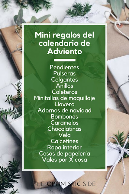 lista de ideas de regalo calendario de adviento amigo invisible