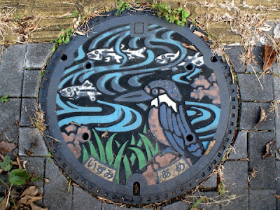 Japanese Manhole Cover Art Seen On www.cars-motors-modification.blogspot.com