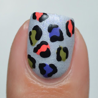 autumn themed leopard print nail art