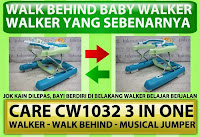 Walk Behind Baby Walker CARE CW1032 3 in One Walker, Walk Behind and Musical Jumper - Blue