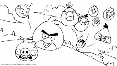 Gambar Mewarnai Angry  Birds  Untuk Anak  PAUD dan TK