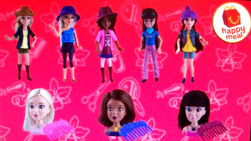 Liv dolls and styling heads current McDonald's Happy Meal toys 