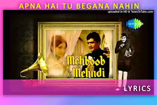 Apna Hai Tu Begana Nahin, हिंदी,  Lyrics from Movie Mehboob Ki Mehndi