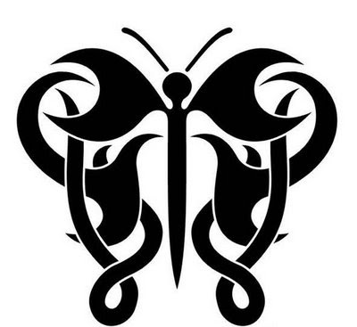 simple tattoo design. simple butterfly tattoo.