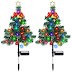 Christmas Tree Garden Stake LED Solar Lights with Multicolor Stakes for Christmas Tree Lighted Yard Outdoor Decorations