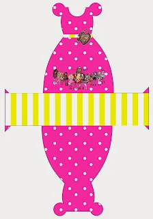 Free Printable Dress Box of Yellow and Pink Ever After High.