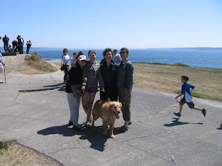 Mom, Kirsten, Susan, Jane and Charlie on top of the Fort Casey ramparts