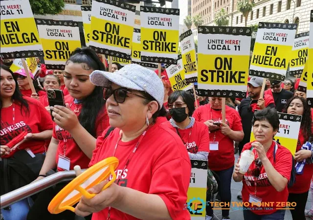 California hotel workers strike back over 'union busting' app
