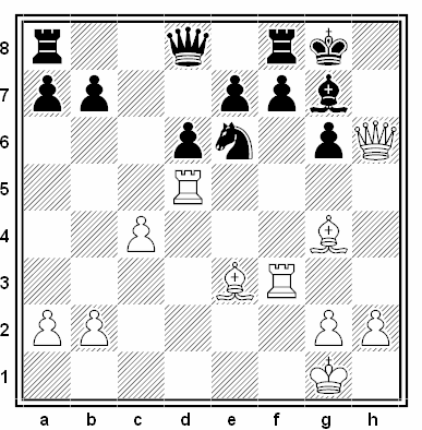 Posición de la partida de ajedrez Bent Larsen - Tigran Petrosian (II Copa Piatigorsky, Santa Mónica 1966)