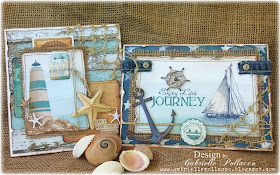 Nautical Cards made by Gabrielle Pollacco using the BoBunny Boardwalk collection papers and embellishments