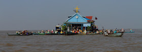 Floating village at Chong Khneas, Tonle Sap, Cambodia