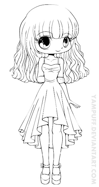 Chibi Lineart Mission Chibi Anime Girl Coloring Pages