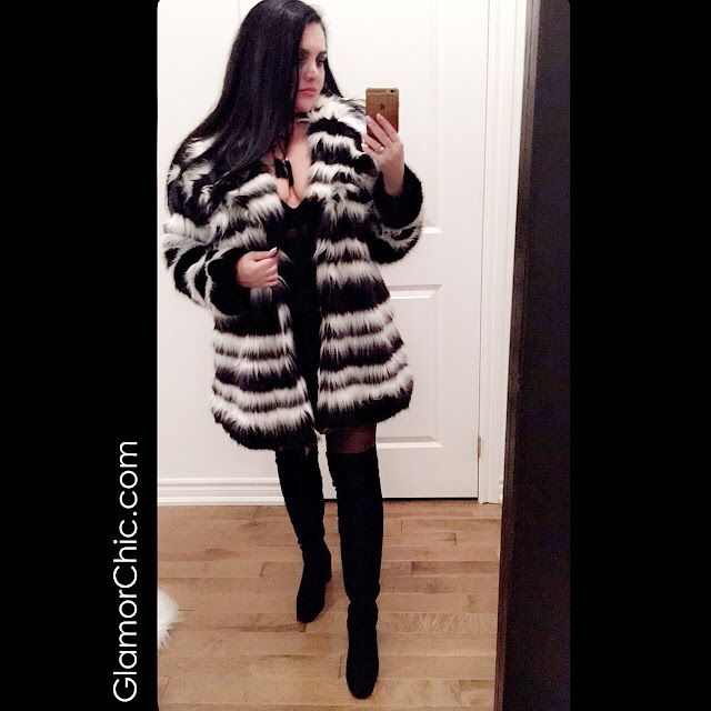 black, black & white, trendy coat, party look, evening look, trendy outfit, thigh high boots, zara boots