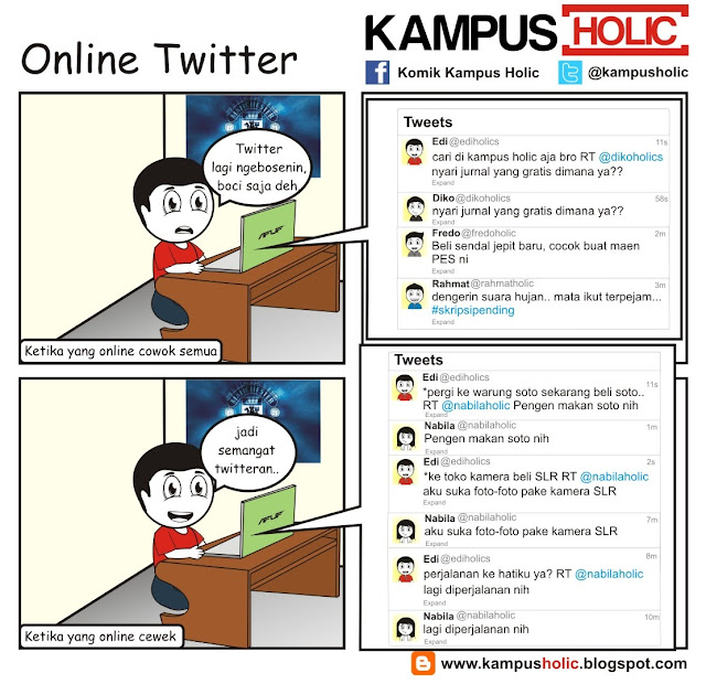 #192 Online Twitter ala mahasiswa universitas komik kampus holic