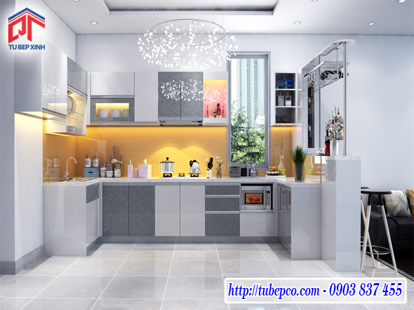 tủ bếp hiện đại, tủ bếp gia đình, tủ bếp acrylic, tủ bếp đẹp, nội thất tủ bếp