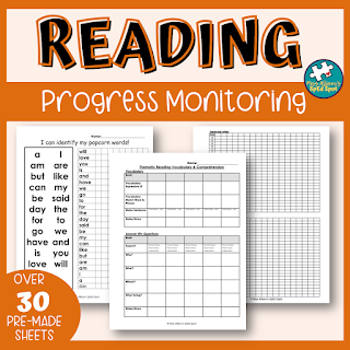 IEP progress monitoring data sheets reading