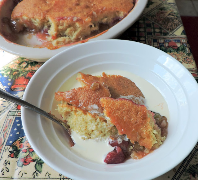 Raspberry & Rhubarb Eve's Pudding