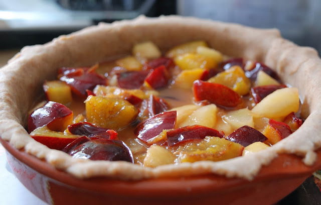 tarte aux poires et aux prunes a l'ancienne recette