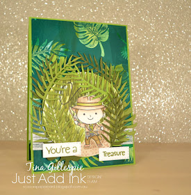 scissorspapercard, Stampin' Up!, Kindred Stamps, Just Add Ink, Treasure Hunter, Tropical Chic Bundle, Joseph's Coat Technique, Emboss Resist Technique