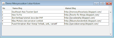 Membuat class Auto Resize (Penyesuaian ukuran) untuk menyesuaikan kolom pada JTable