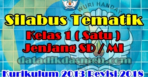 Silabus Tematik Kelas 1 Sd Mi Kurikulum 2013 Tahun Pelajaran 2020 2021 Datadikdasmen Com