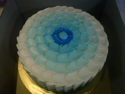 -: Ombre Blue Cake.