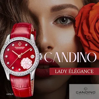 MONTRE CANDINO ROUGE bracelet cuir  C4721-2