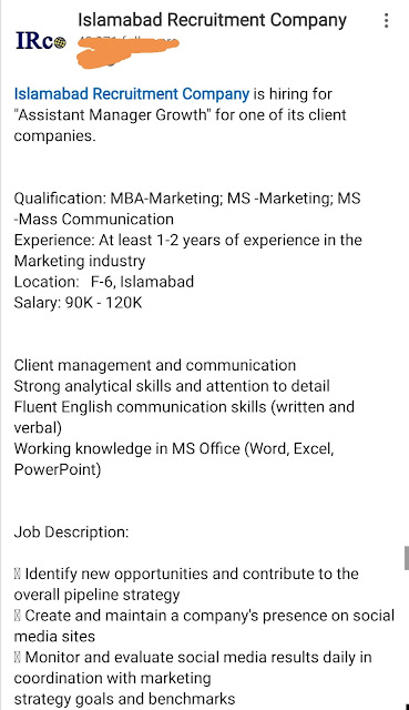 Islamabad Recruitment Company Latest Jobs