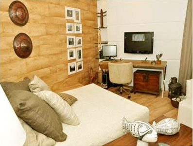 DORMITORIO CON MADERA CLARA Y BLANCO via www.dormitorios.blogspot.com