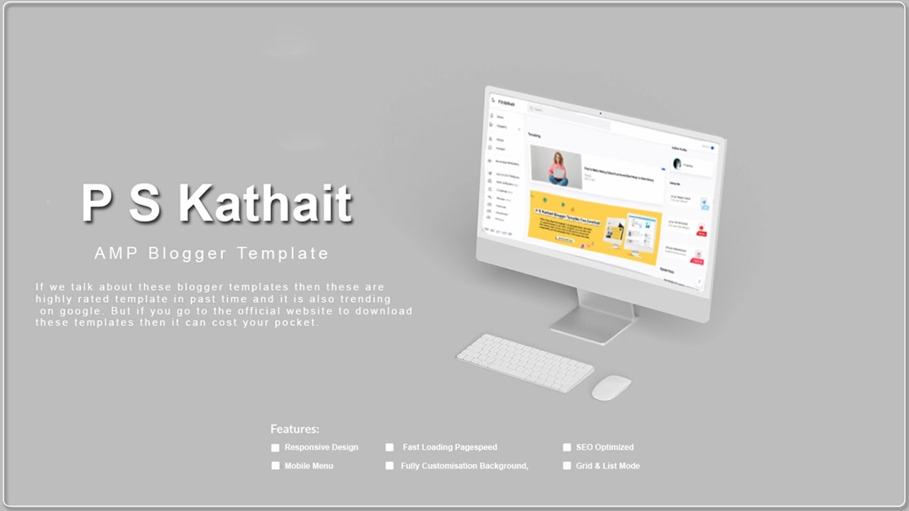 P S Kathait AMP Blogger Template Free Download