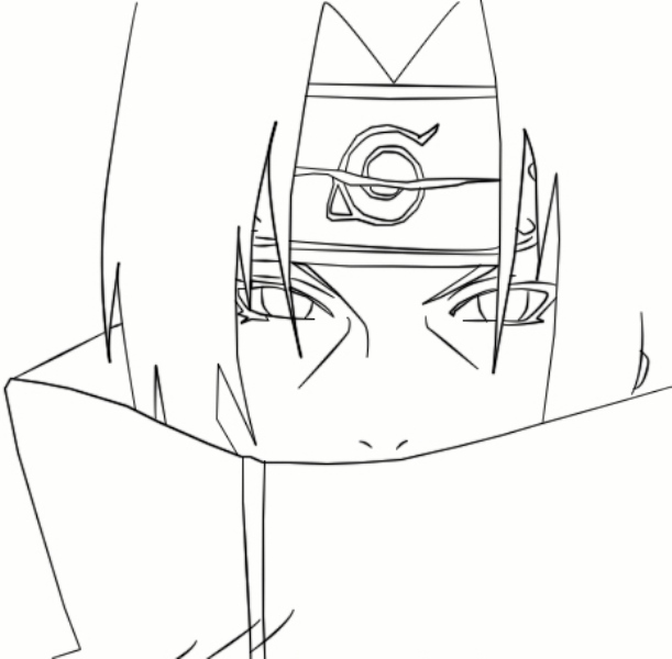 Mewarnai gambar  gambar  sketsa  itachi uchiha yang keren 