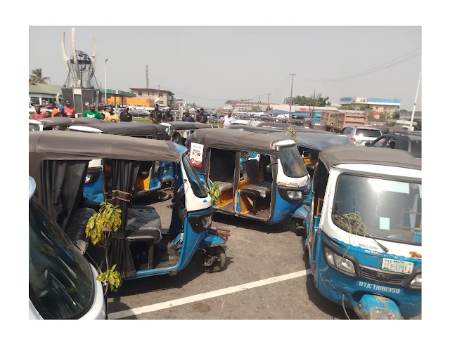 Delta Tricycle Operators Protest Against Sale of Fake Tickets