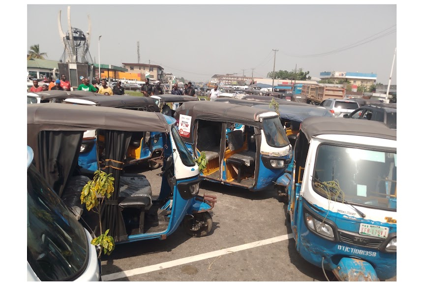 Delta Tricycle Operators Protest Against Sale of Fake Tickets