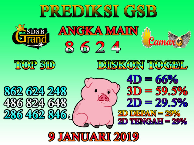 Prediksi Togel GSB 9 Januari 2019