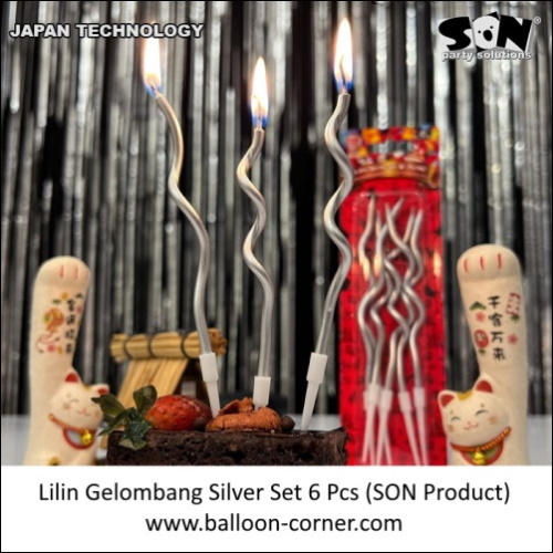 Lilin Gelombang Silver Set 6 Pcs (SON 247-S)