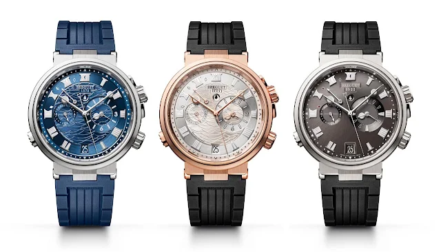 The three variations of the Breguet Marine Alarme Musicale 5547