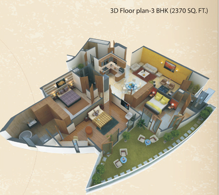 3 Bedroom Apartment Plans In India