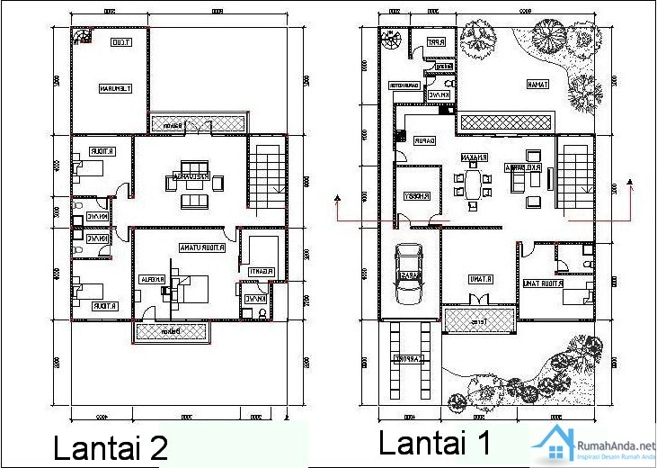 Inspirasi Gambar Denah  Rumah  Lantai 2 Ideal  Tampak Menarik 