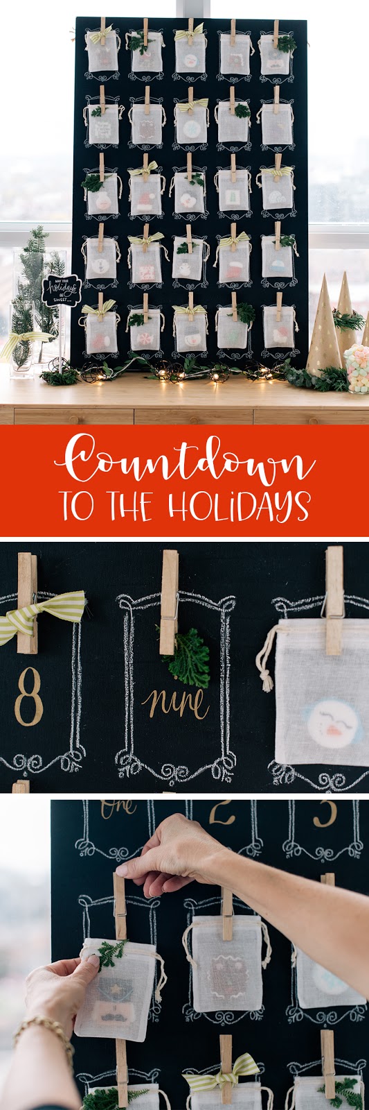 sweet countdown to the holiday idea using mini advent cookies and muslin bags | creativebag.com